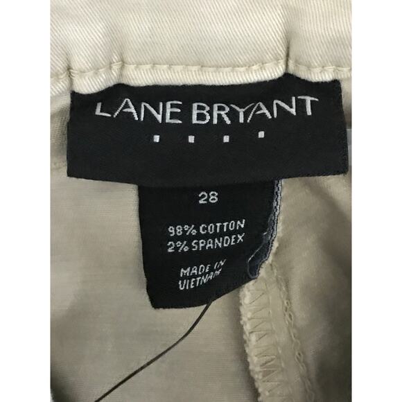Lane Bryant Womens Plus Size 28 Khaki Tan Capri Pants Roll Cuff New - Picture 4 of 9